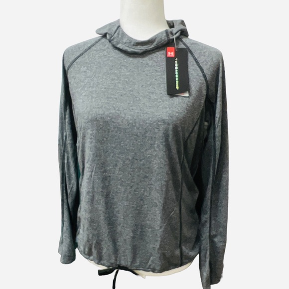Under Armour Threadborne Train Twist Hoodie HeatGear Running Shirt Womens Sz S - Picture 3 of 8